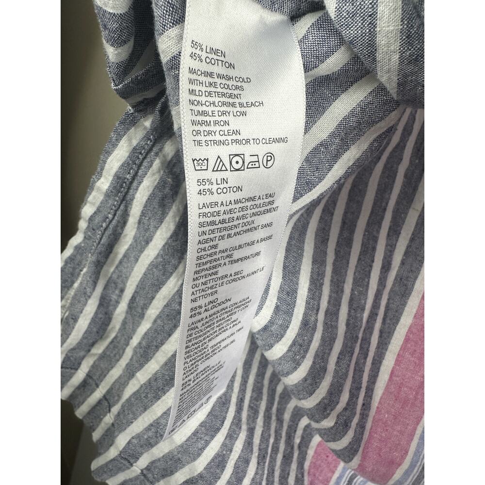 Tommy Bahama Lovely Lanes 3/4 Sleeve Baja Pullover Hoodie Cotton Linen Large - Picture 6 of 11
